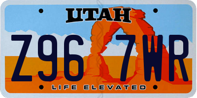 UT license plate Z967WR