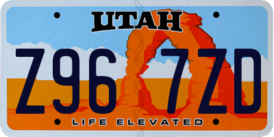 UT license plate Z967ZD