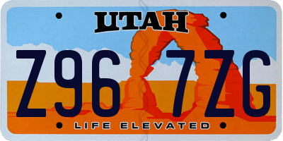 UT license plate Z967ZG