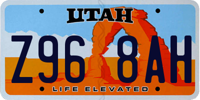 UT license plate Z968AH