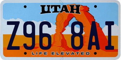 UT license plate Z968AI