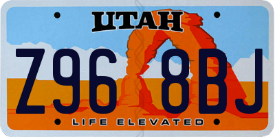 UT license plate Z968BJ