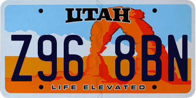 UT license plate Z968BN