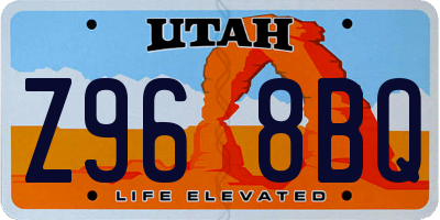 UT license plate Z968BQ