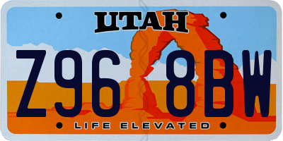 UT license plate Z968BW