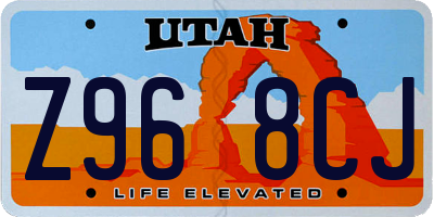 UT license plate Z968CJ