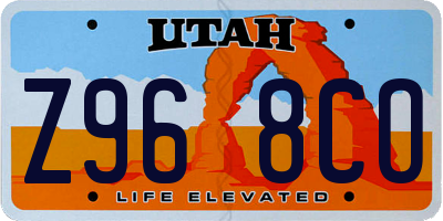 UT license plate Z968CO