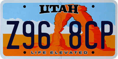 UT license plate Z968CP