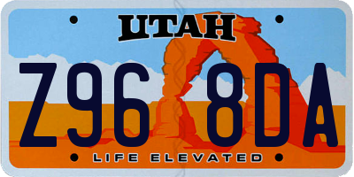 UT license plate Z968DA