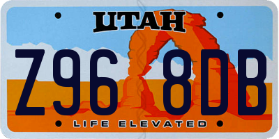 UT license plate Z968DB