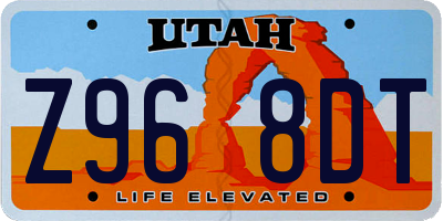 UT license plate Z968DT