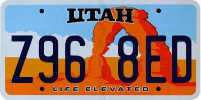 UT license plate Z968ED