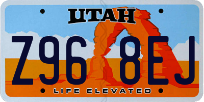UT license plate Z968EJ