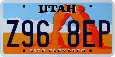 UT license plate Z968EP