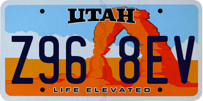 UT license plate Z968EV