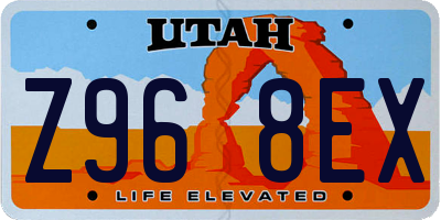 UT license plate Z968EX