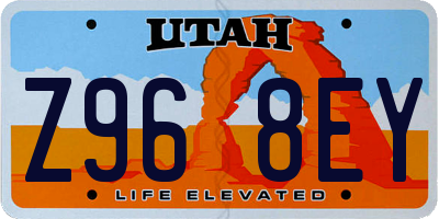 UT license plate Z968EY