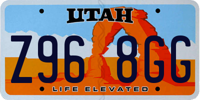 UT license plate Z968GG