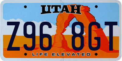 UT license plate Z968GT