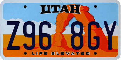 UT license plate Z968GY