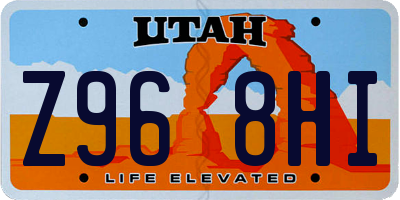 UT license plate Z968HI