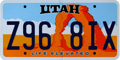 UT license plate Z968IX