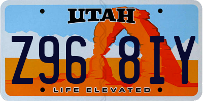 UT license plate Z968IY