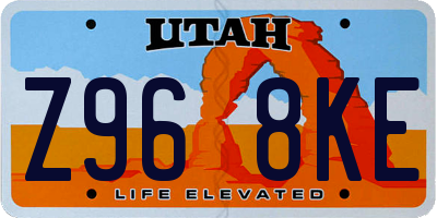 UT license plate Z968KE