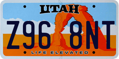 UT license plate Z968NT