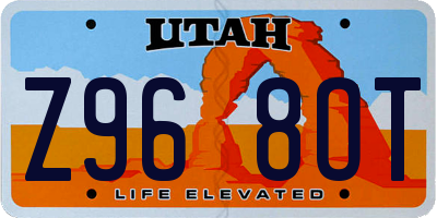 UT license plate Z968OT