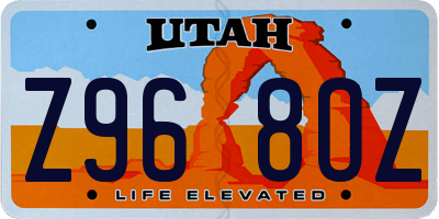 UT license plate Z968OZ