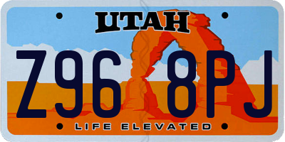 UT license plate Z968PJ