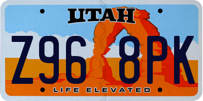 UT license plate Z968PK