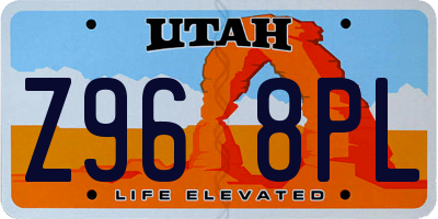 UT license plate Z968PL