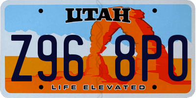 UT license plate Z968PO