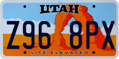 UT license plate Z968PX