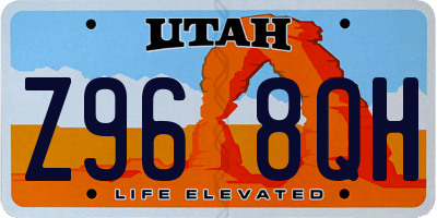 UT license plate Z968QH