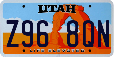 UT license plate Z968QN