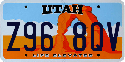 UT license plate Z968QV