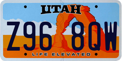 UT license plate Z968QW