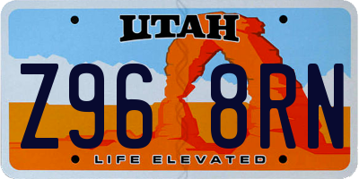 UT license plate Z968RN