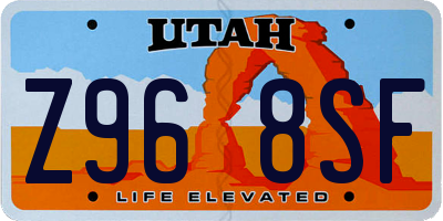 UT license plate Z968SF