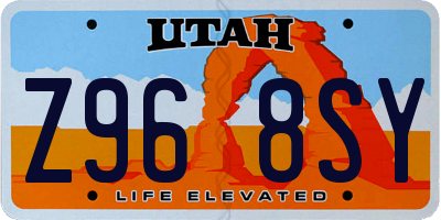 UT license plate Z968SY