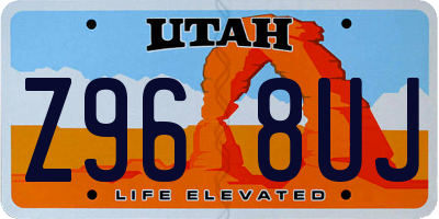 UT license plate Z968UJ