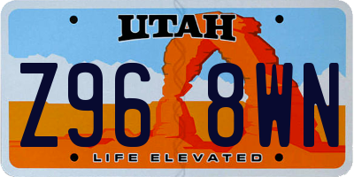 UT license plate Z968WN