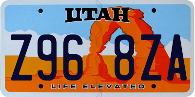 UT license plate Z968ZA