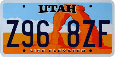 UT license plate Z968ZF