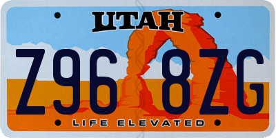 UT license plate Z968ZG