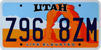 UT license plate Z968ZM