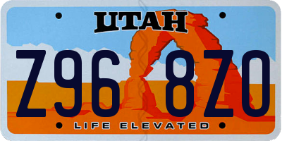 UT license plate Z968ZO